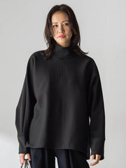 【WEB限定】裏毛布スタンドネックプルオーバー≪毛玉防止・ストレッチ≫