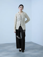 【大人の抜け感】デニムカットオフダメージパンツ