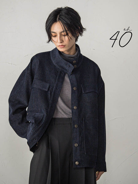 【40周年限定】ベロアデニムスタンドカラージャケット≪セットアップ対応≫