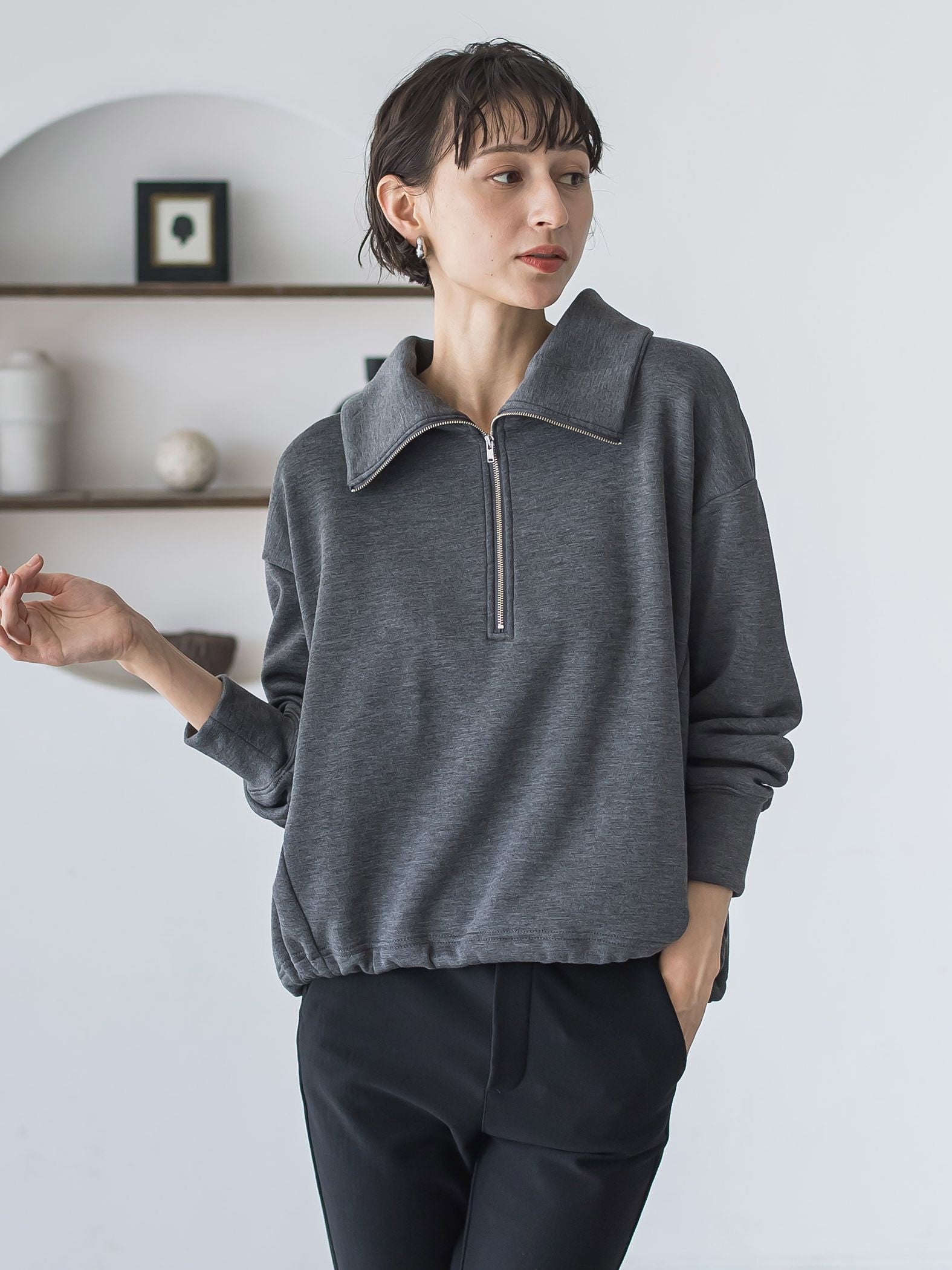 【WEB限定】裏起毛ジッププルオーバー