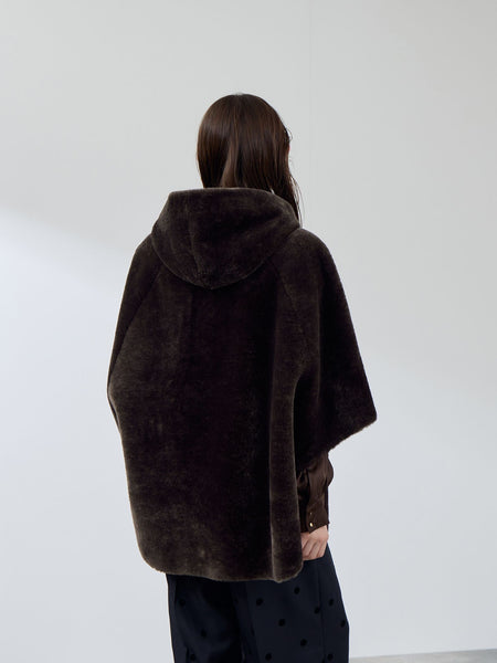 ショートファーボンディングケープコート