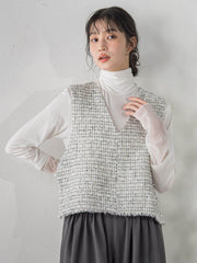 ミックスツィードベスト≪洗濯機で洗える≫