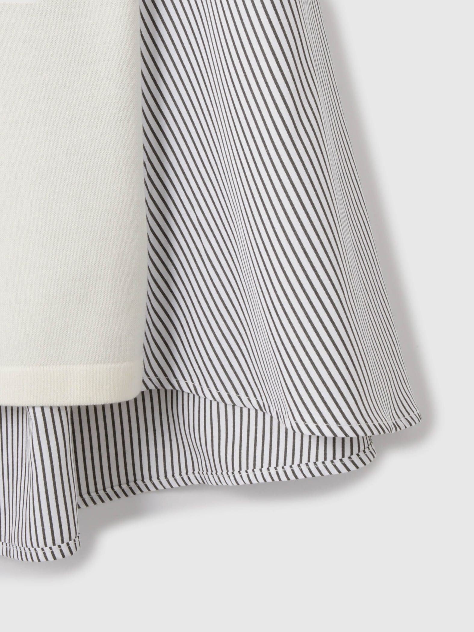 異素材切替クルーネックニットカーディガン