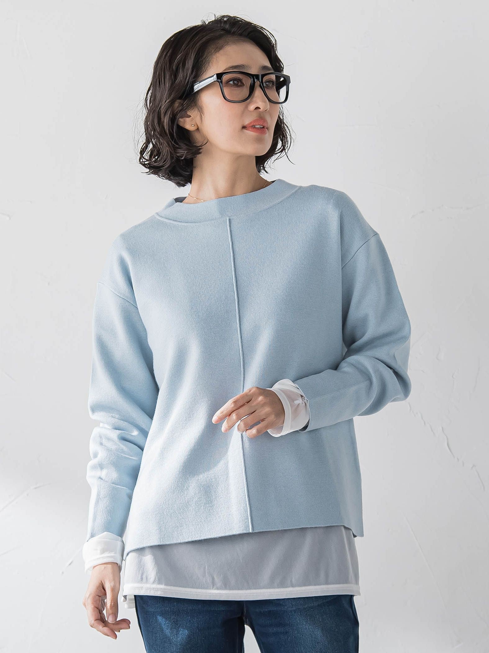 【WEB限定/大きいサイズ】”重ねるだけで格上げ”レイヤードインナー