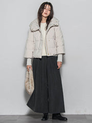 袖口リブシームレスダウンジャケット