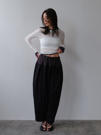 Bicolor curve pants【日本製】≪手洗い可能≫
