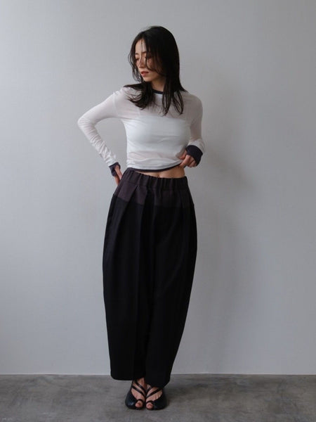 Bicolor curve pants【日本製】≪手洗い可能≫