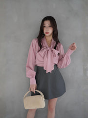 Bowtie Satin Blouse