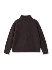 格子柄ハイネックニット≪洗える≫