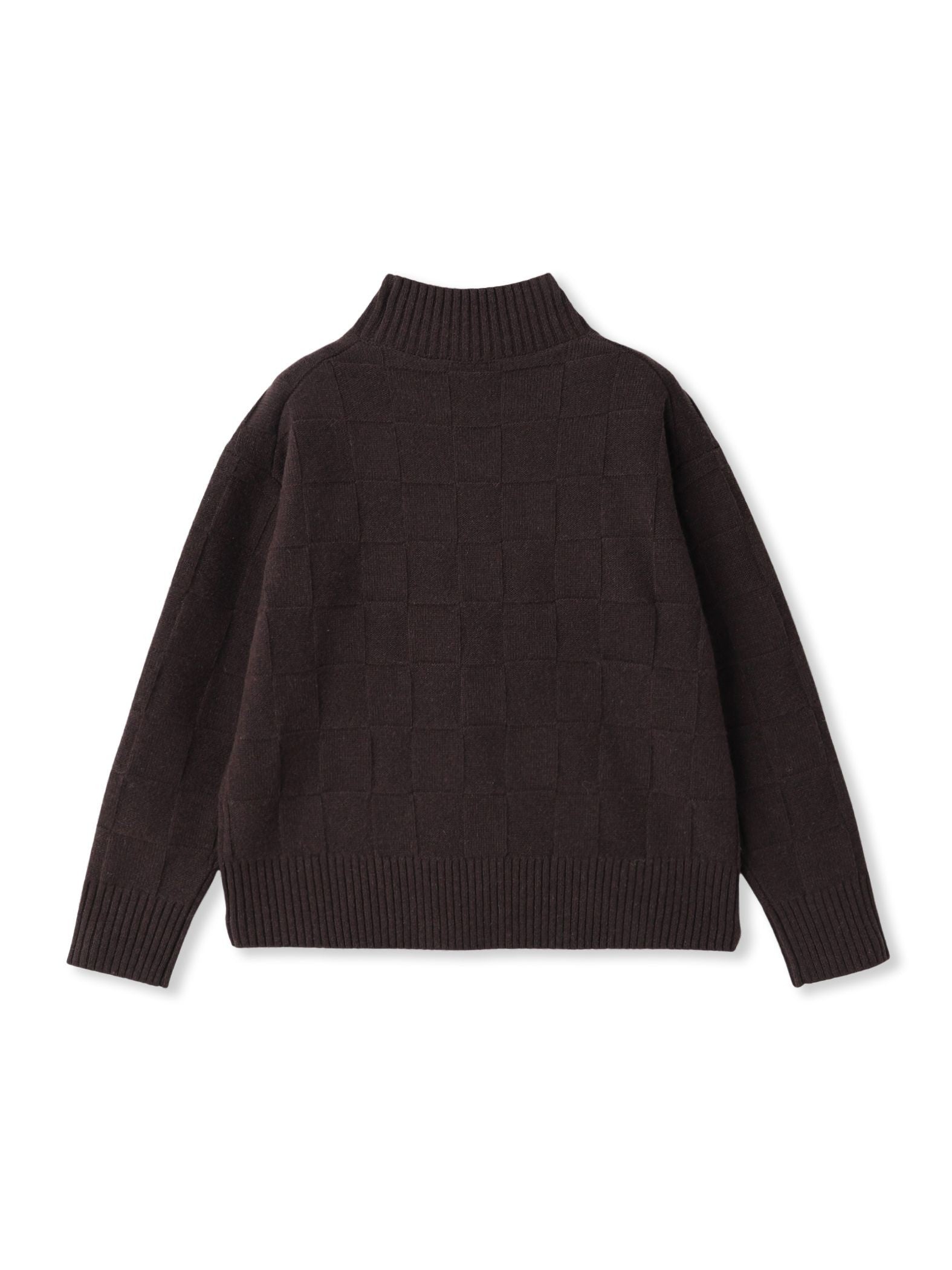 格子柄ハイネックニット≪洗える≫