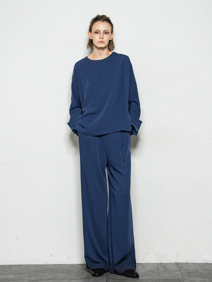 エステルライクダブルクロスラインパンツ