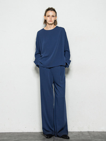 エステルライクダブルクロスラインパンツ