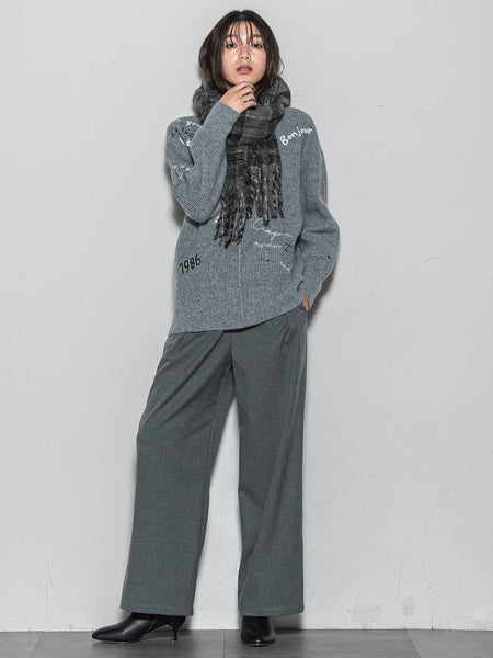 【一瞬で楽とキレイを叶える】裏起毛イージーワイドパンツ≪手洗い可能≫