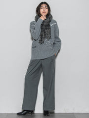 【一瞬で楽とキレイを叶える】裏起毛イージーワイドパンツ≪手洗い可能≫