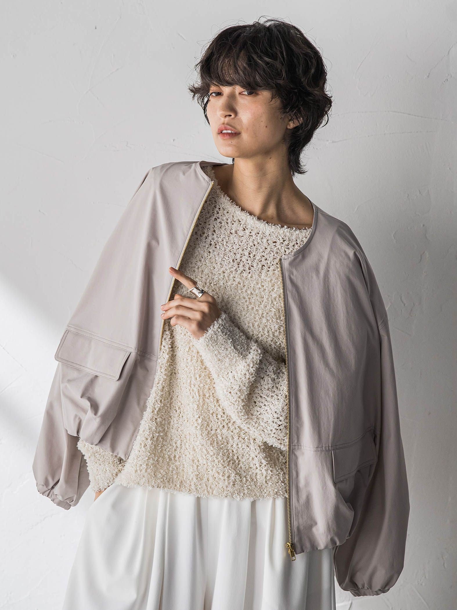 撥水バルーンブルゾン