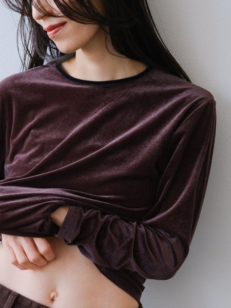 【日本製】Sheer velour ringer t　