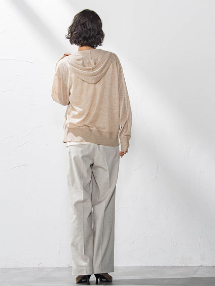 【WEB限定】シェルタリングワイドパンツ≪洗濯機で洗える≫