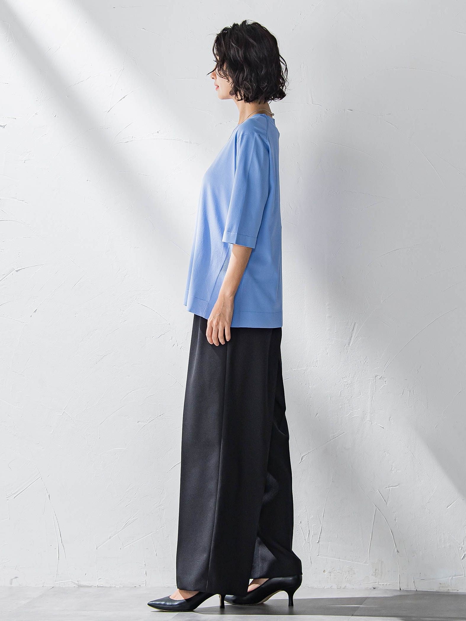 【WEB限定】タックワイドパンツ≪洗濯機で洗える≫