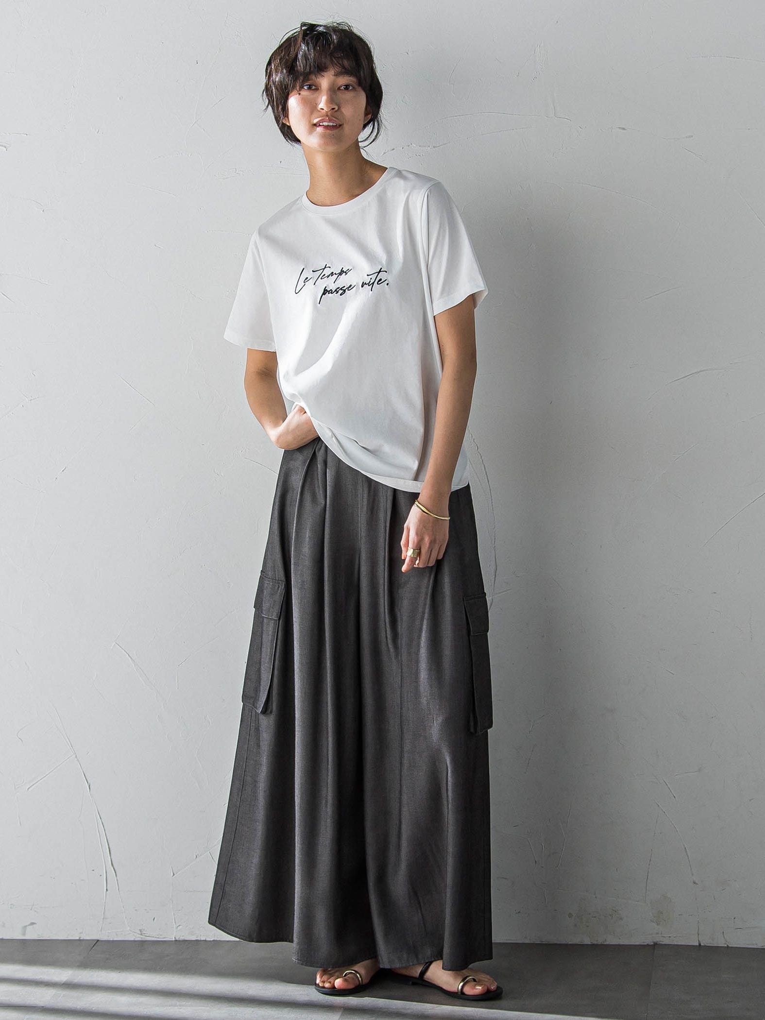 ハンドメッセージ刺繍ロゴTシャツ≪洗濯機で洗える≫