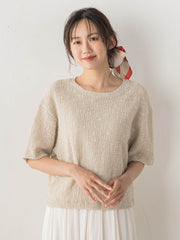 Recycle Slub BluseクロップドTシャツ