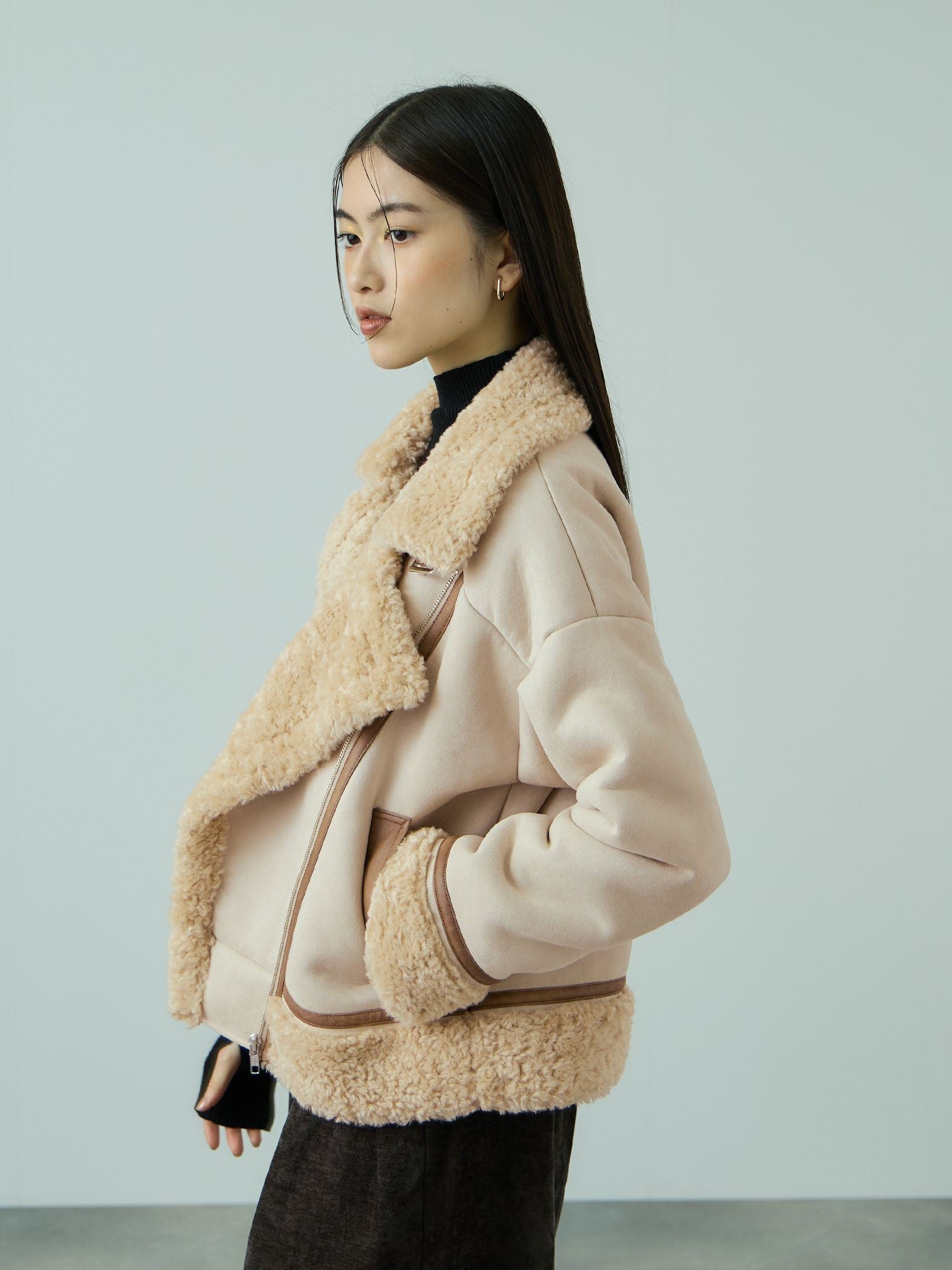 フェイクムートンボアブルゾン