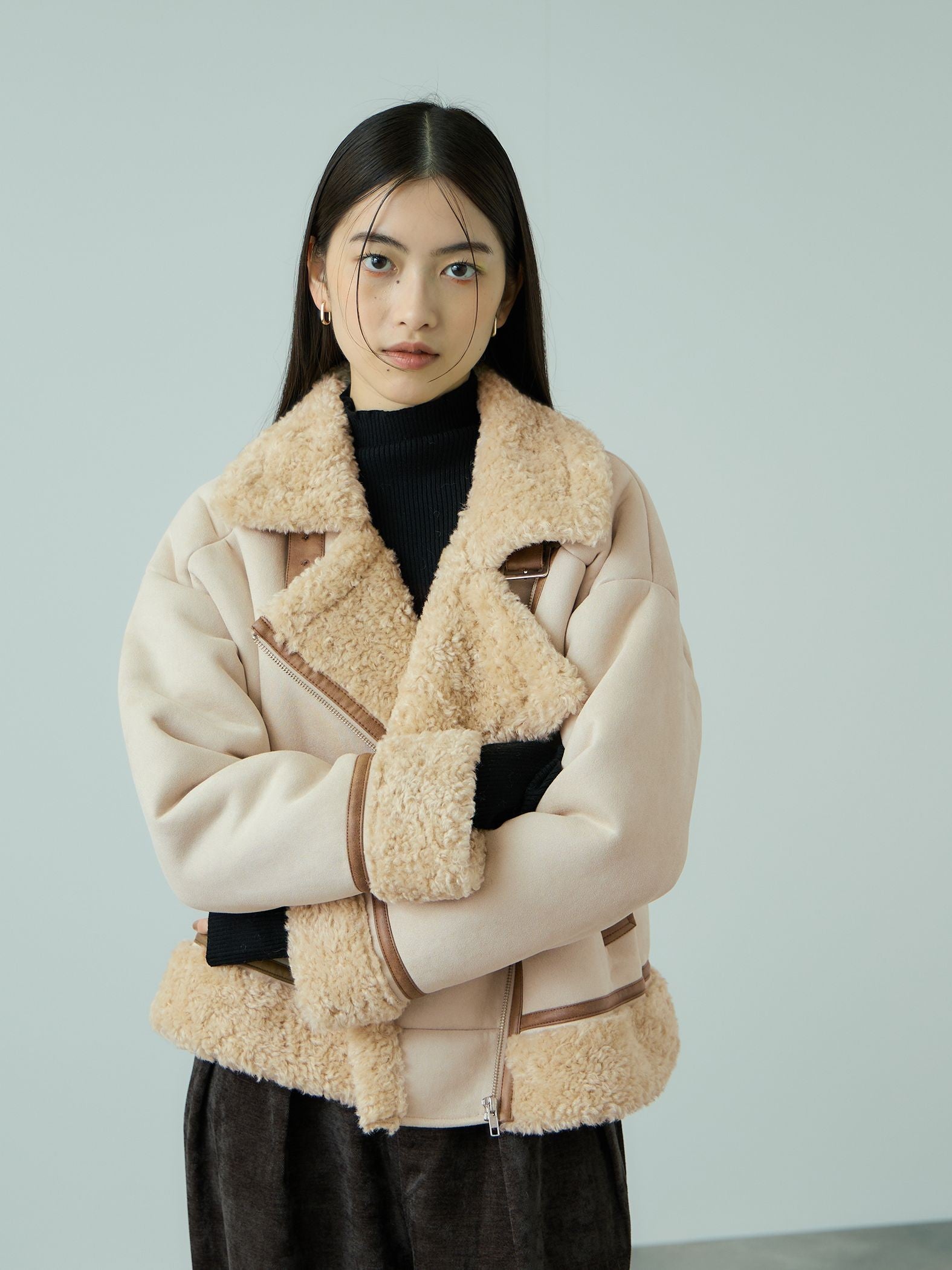 フェイクムートンボアブルゾン