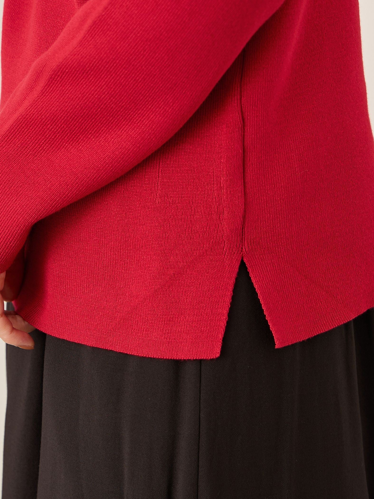 ハイネック総針ニットプルオーバー≪手洗い可能≫