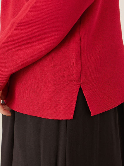 ハイネック総針ニットプルオーバー≪手洗い可能≫