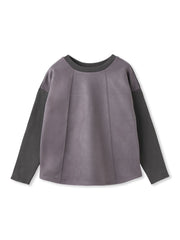 スエード×リブ変形切替えプルオーバー≪手洗い可能≫