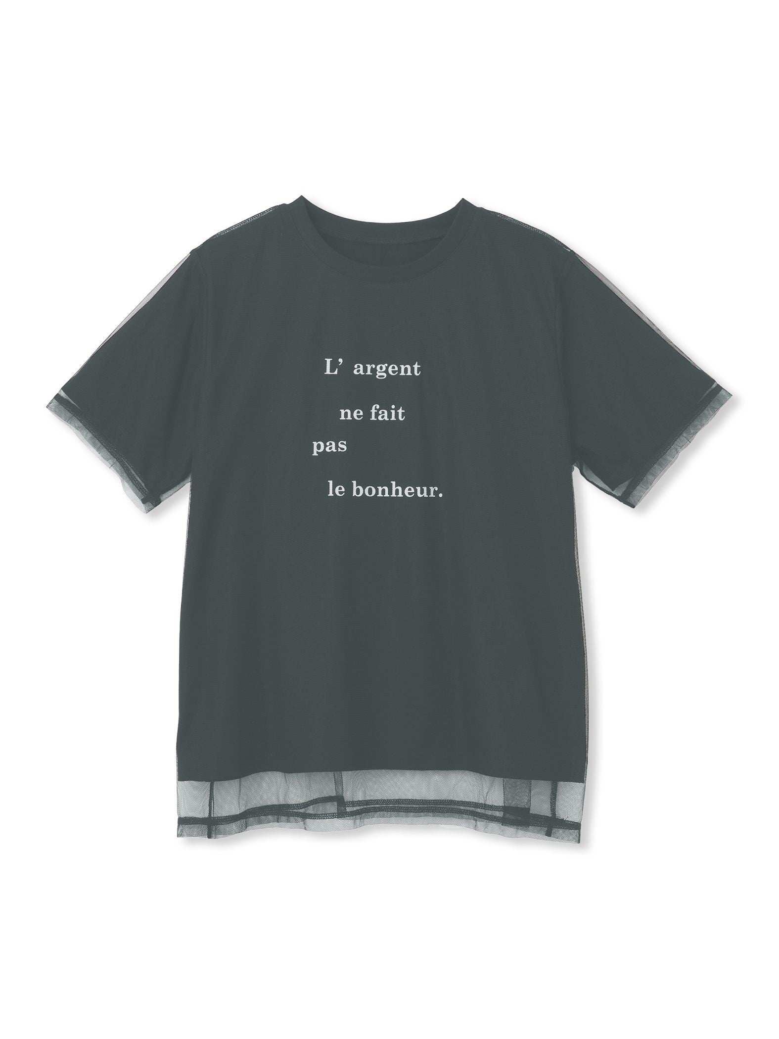 【WEB限定】チュールレイヤードロゴカットソー≪手洗い可能≫
