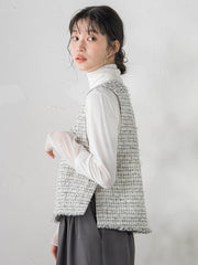 ミックスツィードベスト≪洗濯機で洗える≫