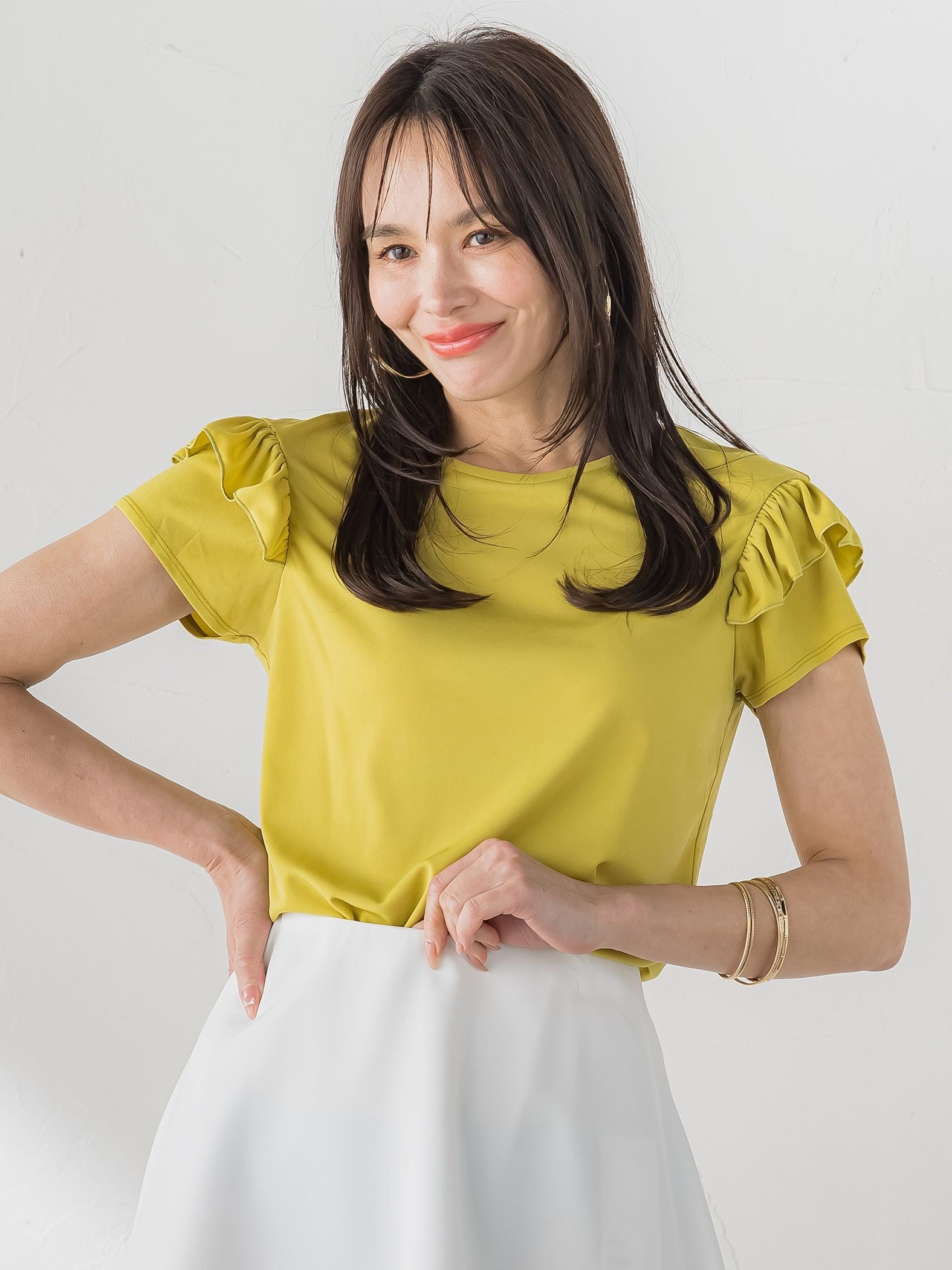 【WEB限定】ショルダーフリルカットソー