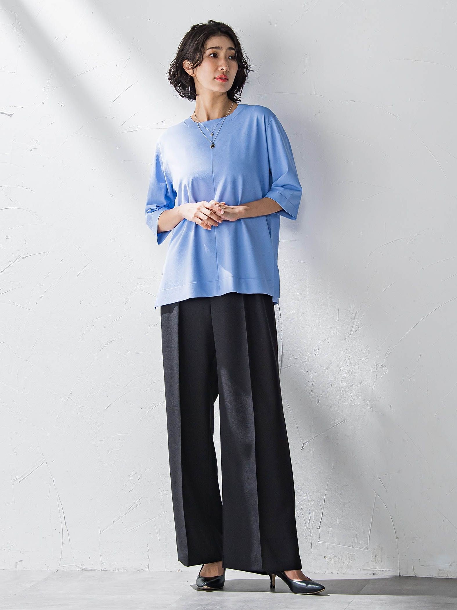 【WEB限定】タックワイドパンツ≪洗濯機で洗える≫