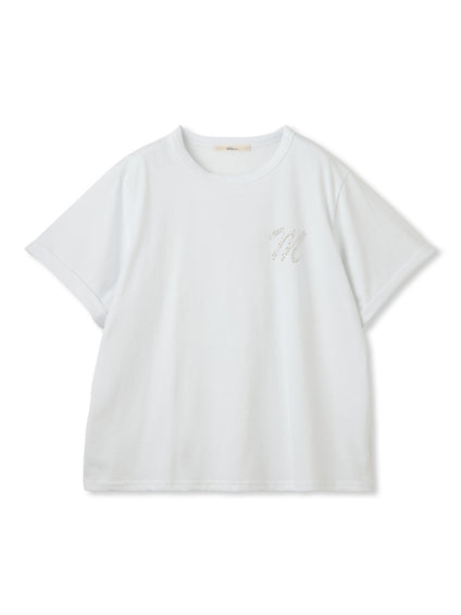 ロゴブローチ風Tシャツ≪手洗い可能≫