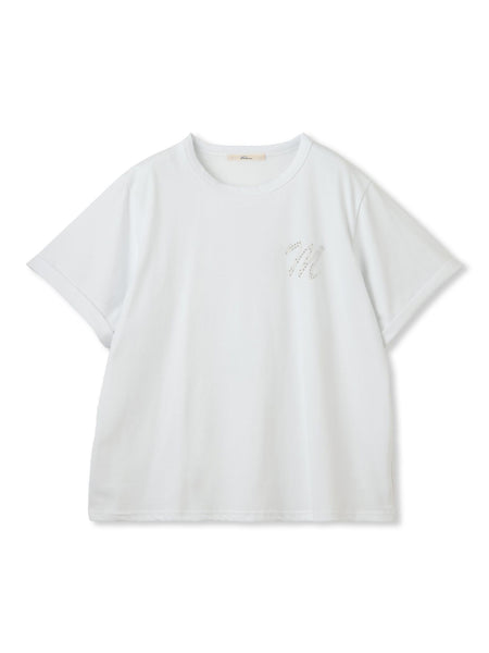 ロゴブローチ風Tシャツ≪手洗い可能≫