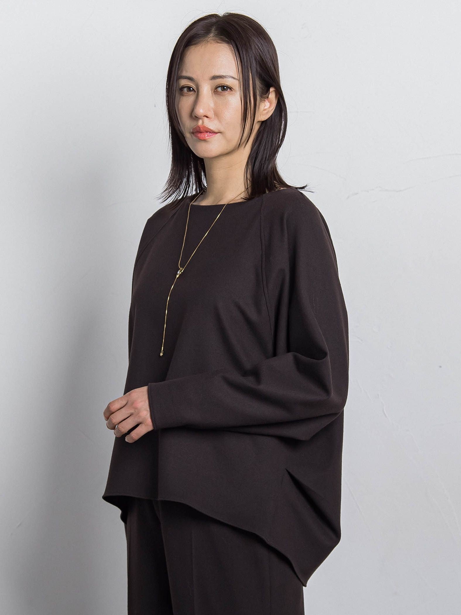 両面起毛ドロップショルダーブラウス≪洗える/セットアップ対応≫