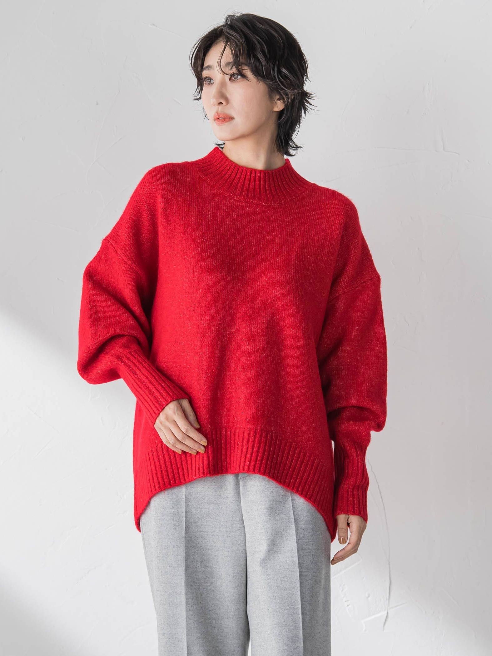 【WEB限定】”毎日頼れる”ゆったりモックネックニット