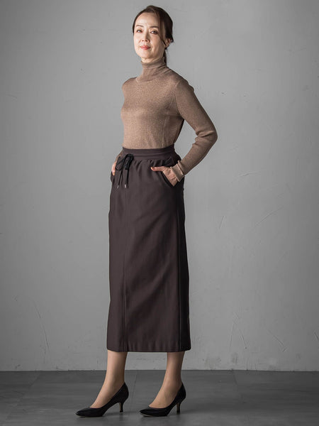 【大きいサイズ】ラメリブタートルニット