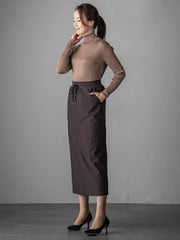 【大きいサイズ】ラメリブタートルニット