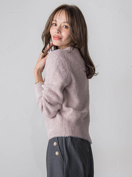 ラメシャギーニット