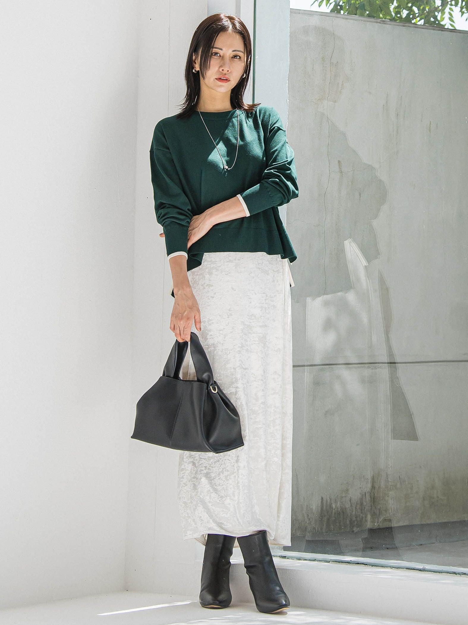 【WEB限定】カラー配色ニット≪洗える≫