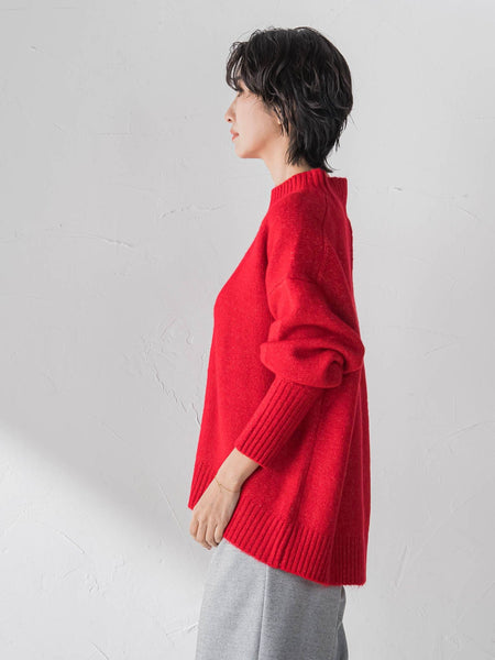 【WEB限定】”毎日頼れる”ゆったりモックネックニット