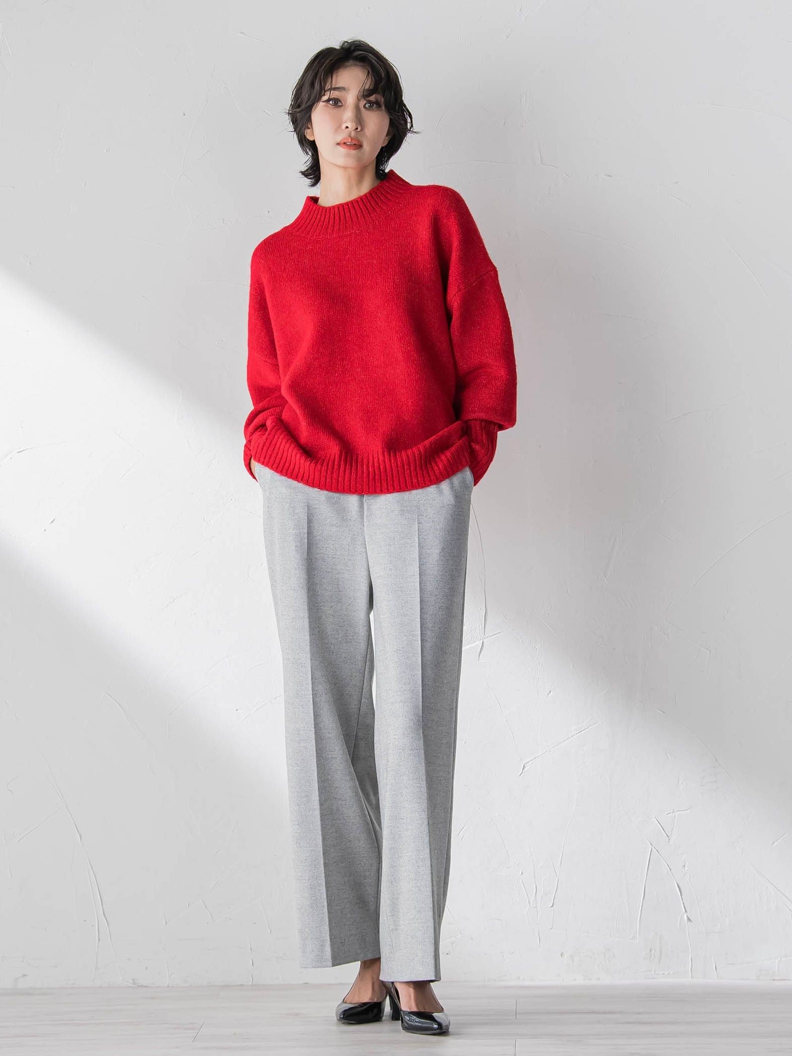 【WEB限定】”毎日頼れる”ゆったりモックネックニット