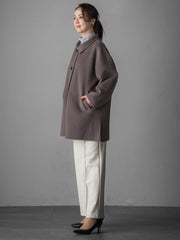 スタンドカラーウールリバーコート