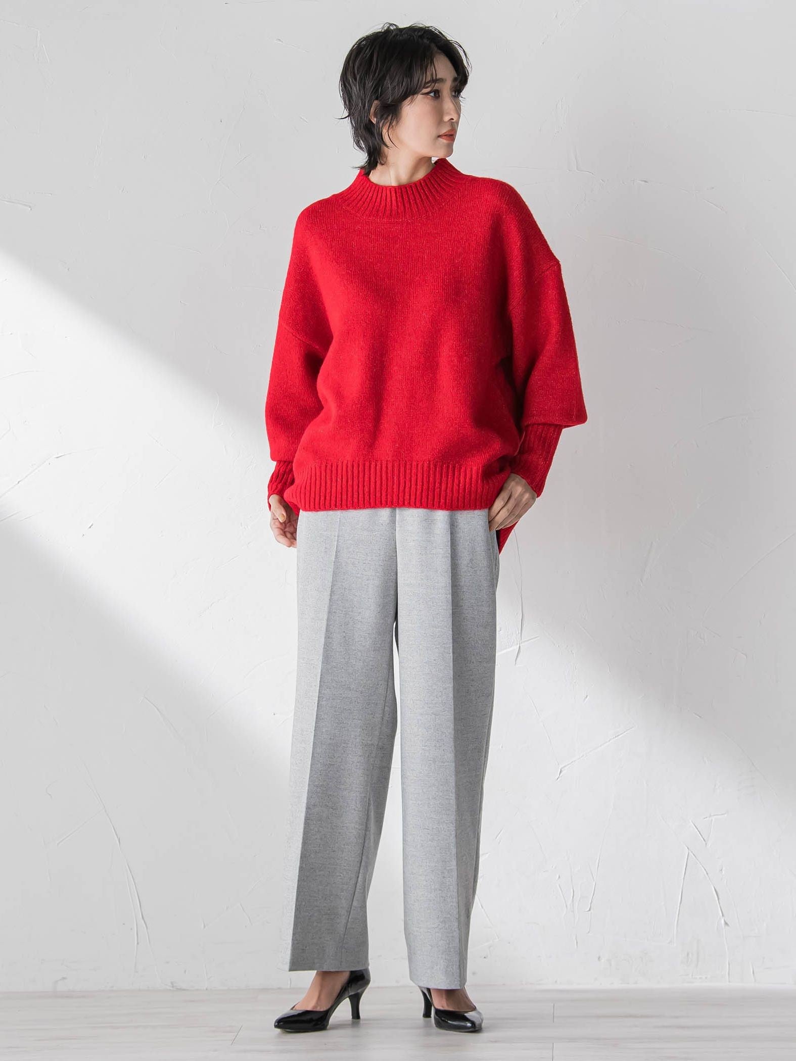 【WEB限定】”毎日頼れる”ゆったりモックネックニット