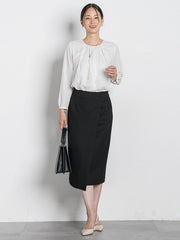 【WEB限定 13号】フロントタックブラウス≪透けにくい≫