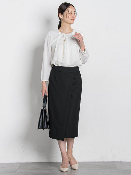 【WEB限定 13号】フロントタックブラウス≪透けにくい≫