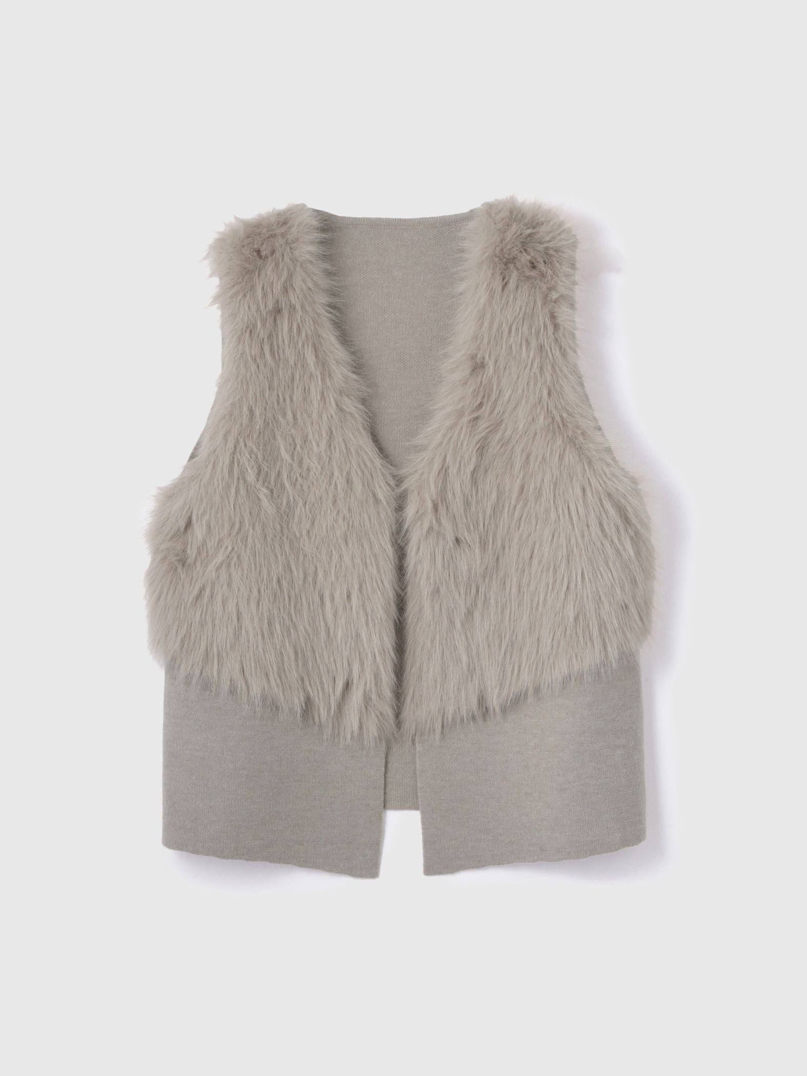 フロントフェイクファーニットベスト