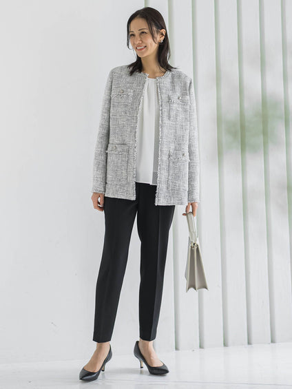 【WEB限定 13号】フロントタックブラウス≪透けにくい≫