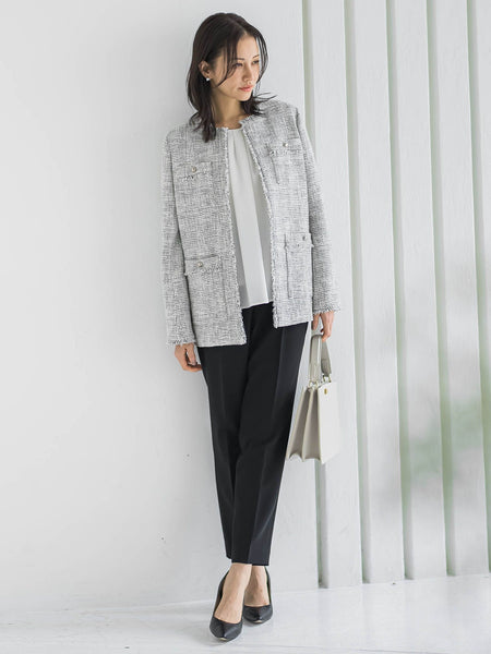 【WEB限定 13号】フロントタックブラウス≪透けにくい≫